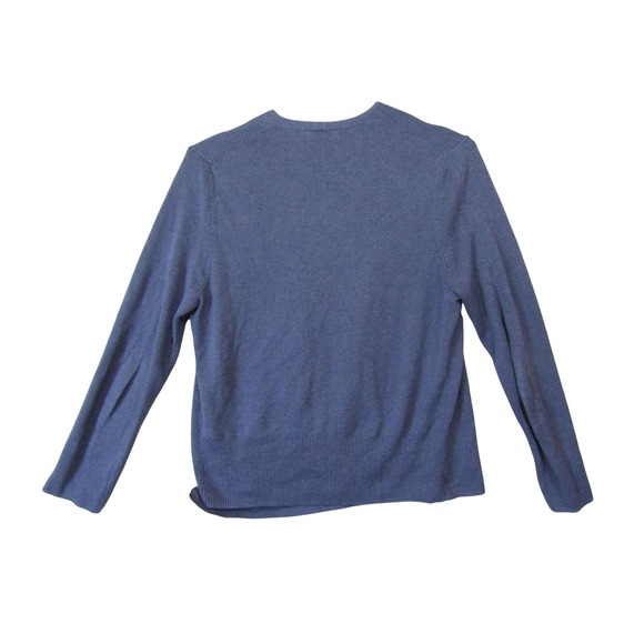 NIC+ZOE Wrap Cardigan Womens PL Blue Excellent Cotton Lyocell Draped V-Neck - Picture 2 of 9